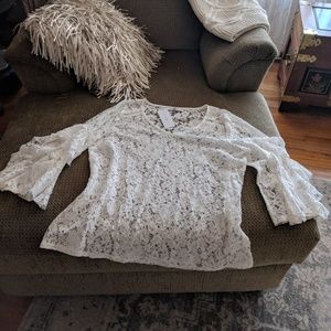 NWT tags-beautiful solid lace blouse.